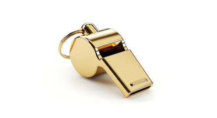 metal whistle on a white background
