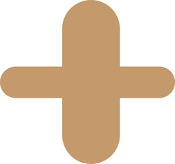 Obraz premium Simple Tan Plus Sign Graphic Element