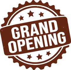 Grand Opening Stamp with Stars and Jagged Edge seal badge