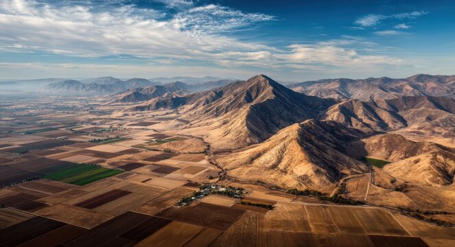 Aerial Landscape of Kern County, California. Drastic Mountain Views and Beautiful Ecology