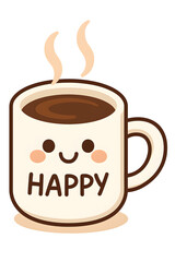 Obraz premium Hand Drawn Gift Box with Cute Emoji and Holiday Decoration A colorful hand-drawn illustration of a festive gift box decorated with a green ribbon and bow