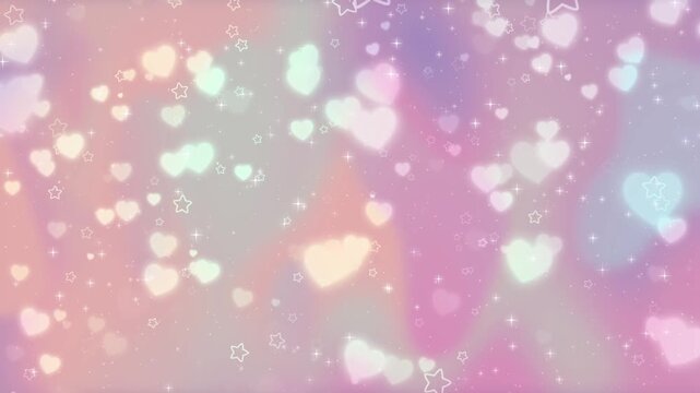 Soft Pink Girly Floating Fluffy Heart Background 4K 