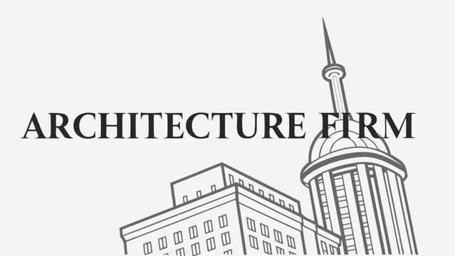 Architecture firm logo featuring modern skyscraper design