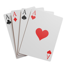 A deck of game cards without background is isolated