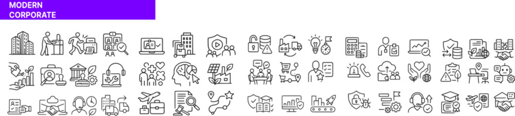Business Meeting and Collaboration Icon Set
