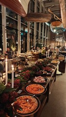 A traditional Julbord Christmas buffet spread of various dishes in Sweden
