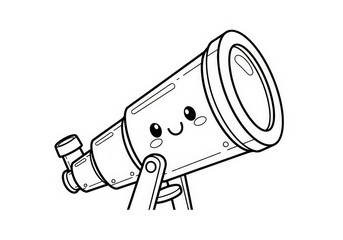 Cute Cartoon Eyepiece Telescope with Happy Face and Simple Design for Kids and Family Fun