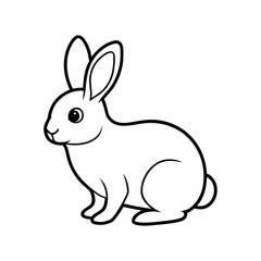 vector illustration of a white rabbit