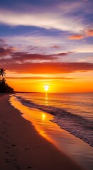 Beautiful Sunset Beach Scene.