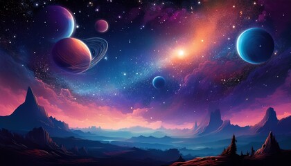 a stunning starry night sky filled with galaxies and planets universe space cosmos astronomical stars galaxies