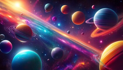 planets in outer space with colorful galaxies in the background planets space galaxy solar system universe