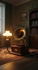 Vintage Room with Antique Phonograph.