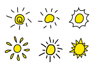 Sunshine Doodle Illustration with Childlike Hand Drawn Style