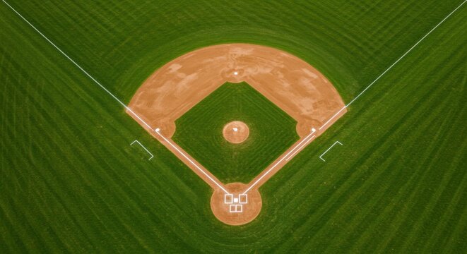Aerial view of a baseball diamond - Powered by Adobe