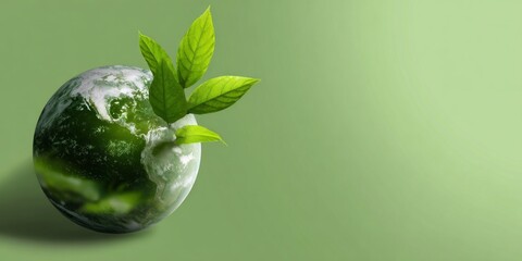 Innovative approach to sustainable living with a green earth symbolizing environmental awareness and preservation