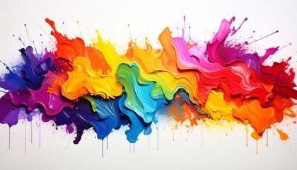 Five thick, textured paint strokes in vibrant hues on white background—evoking energy, blend, and the expressive choreography of color, motion, and creative freedom.