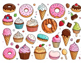 seamless pattern with cupcakes