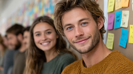 Confident business colleagues smiling together teamwork leadership creativity professional success cooperation