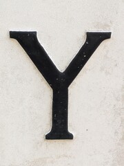 Written Wording in Distressed State Typography Found Ransom Letter Y