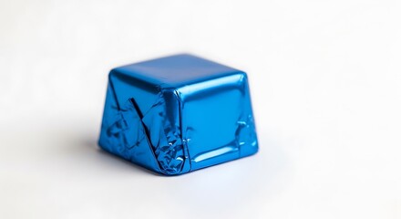Blue Square Candy Wrapped in Foil.