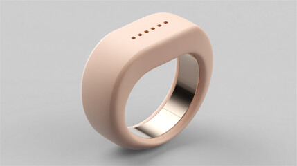 Rose gold smart ring displaying modern design and wearable technology, representing digital innovation, connectivity, and futuristic lifestyle on a neutral background