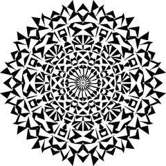 Vector motif mandala tenun ikat Nusa Tenggara Timur dengan pola geometris berlapis simetris tradisional