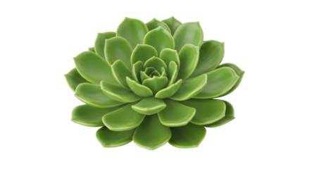 Isolated close up view of a fresh vibrant succulent rosette plant, ready to use