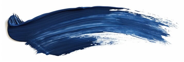 Blue paint stroke on white background for graphic design element use