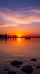 Serene Sunset Over Water.