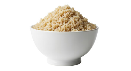 Isolated bowl of couscous, small pasta pearls, cooked, served, healthy, ready-to-eat