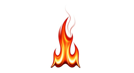 Isolated flame illustration, red and yellow fiery blaze effect on transparent background