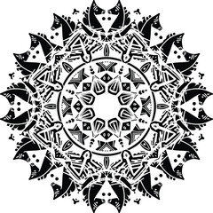 Vector decorative circular pattern, Nusa Tenggara Timur ikat inspired art