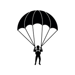 Silhouette of Skydiver with Parachute A Symbol of Adventure and Freedom.