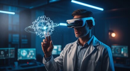 Scientist explores molecular data using augmented reality headset