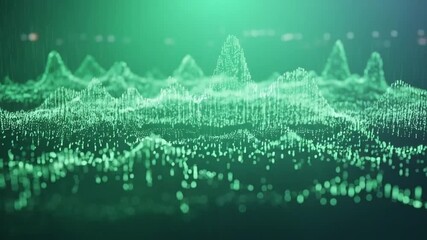 Dynamic Green Data Visualization: Abstract Digital Landscape - Powered by Adobe