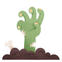 Zombie hand, watercolor clip art illustration