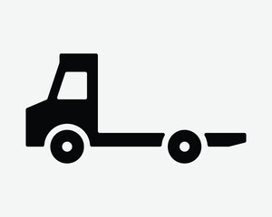 Light Truck Low Empty Bed Icon Lorry Unloaded Unload No Load Shape Symbol Freight Delivery Vehicle Goods Transport Logistic Transportation Sign