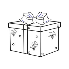 Festive Gift Box with Bow and Embellishments