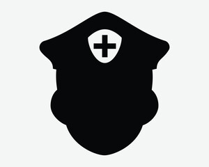 Paramedic with Hat Icon Health Care Healthcare Medic Search and Rescue Fist Aid Person Man Cap Sign Emergency Medical Worker Hospital Nurse Doctor