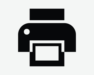 Printer Icon Printing Machine Device Office Equipment to Print Page Documents Fax Photocopy Paper Laser Inkjet Black Sign Symbol Graphic Illustration