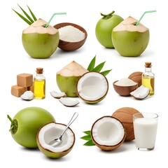 Fresh Coconut Variety Images.