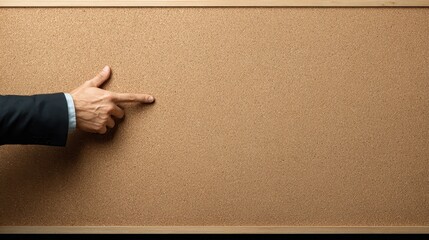 Engineer Pointing at Alloy Phase Diagram on Corkboard Surface
