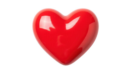 Isolated bright red heart shape, a symbol of love and romance, on a neutral backdrop