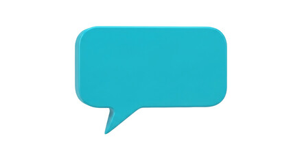 Isolated blue speech bubble. A message balloon with rounded corners, communication sign.