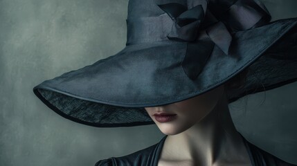 Elegant Portrait of a Person in a Witch Hat with Mysterious Aura