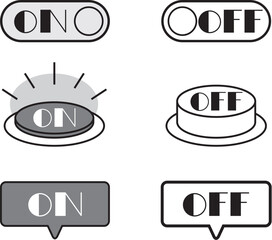 資料用 ON/OFF Icons (monochrome) – プレゼン資料に使えるオン・オフ切替アイコンセット(白黒)
