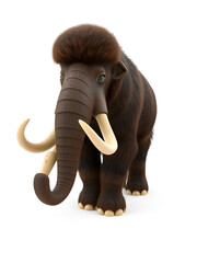 Obraz premium Woolly Mammoth on an isolated white background. 3d rendering