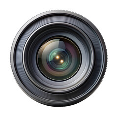 Camera lens isolated on transparent background for professional photography work