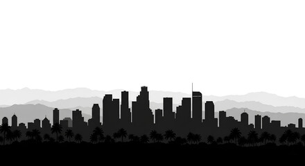 Los Angles city  skyline silhouette