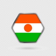 Niger flag in a hexagon frame.